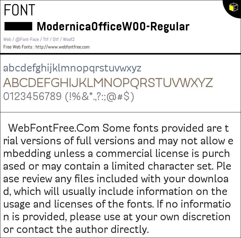 ModernicaOffice W00 Regular Fonts Downloads - WebFontFree.Com