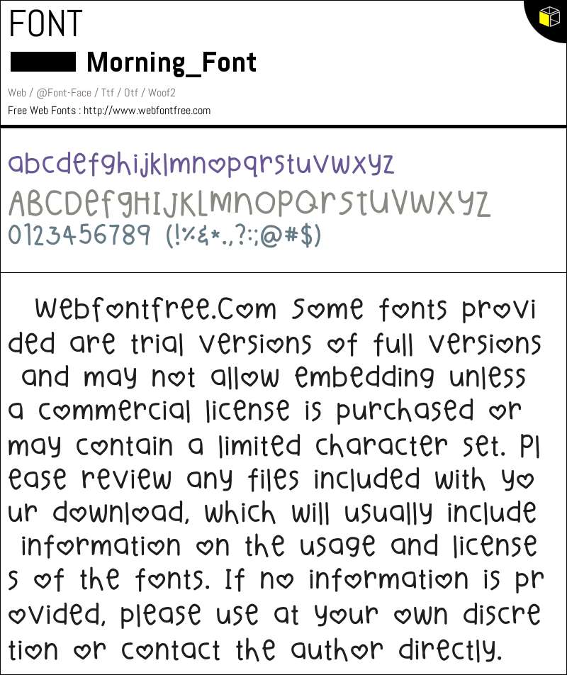 Morning Font Fonts Downloads - WebFontFree.Com