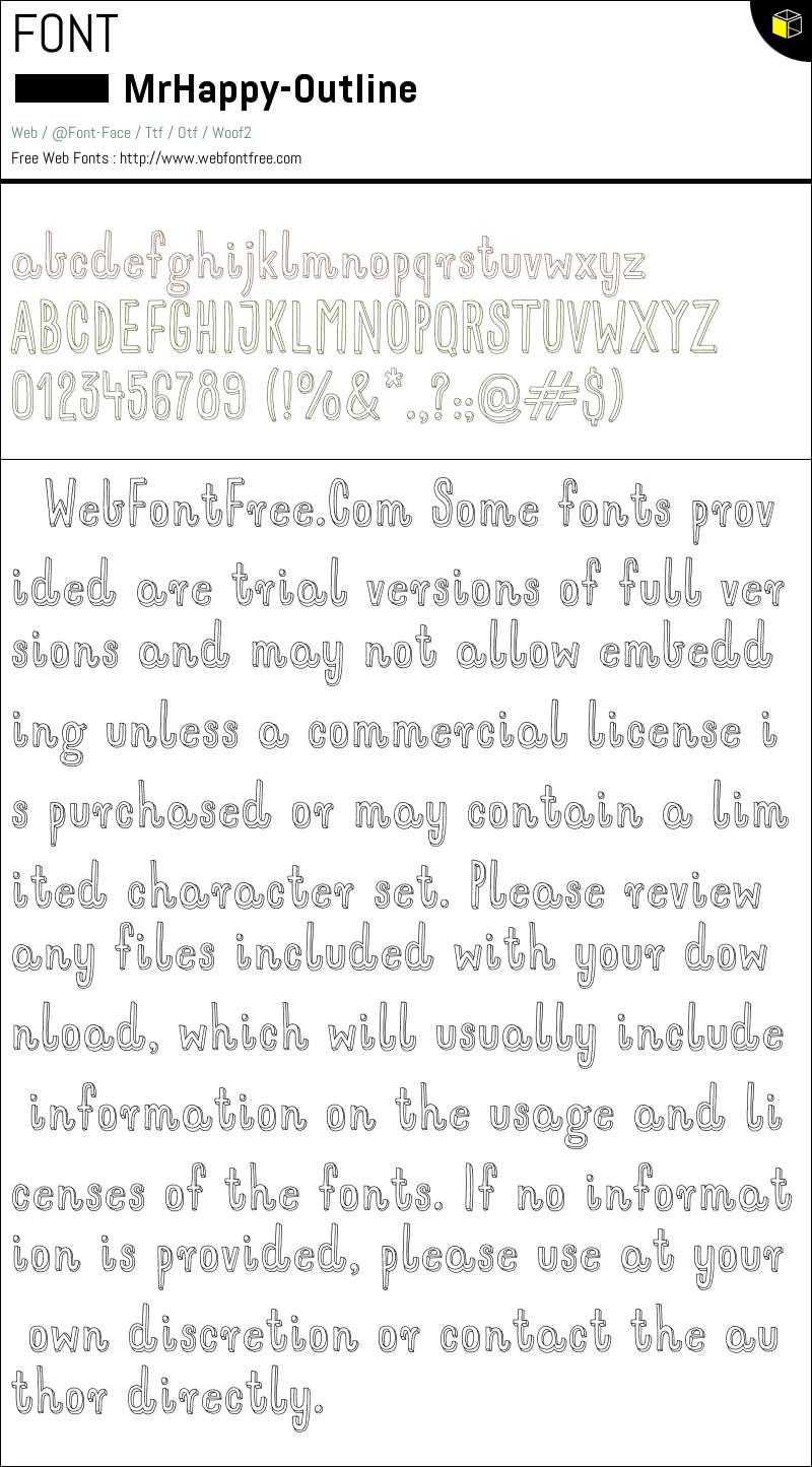 MrHappy-Outline Fonts Downloads - WebFontFree.Com