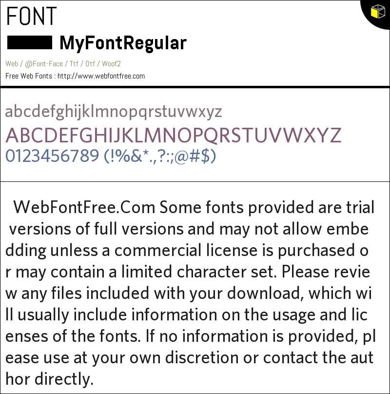 My Font Regular Fonts Downloads - WebFontFree.Com