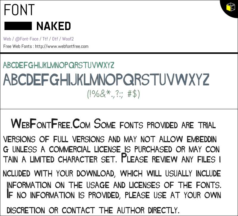 Naked Fonts Downloads Webfontfree Com