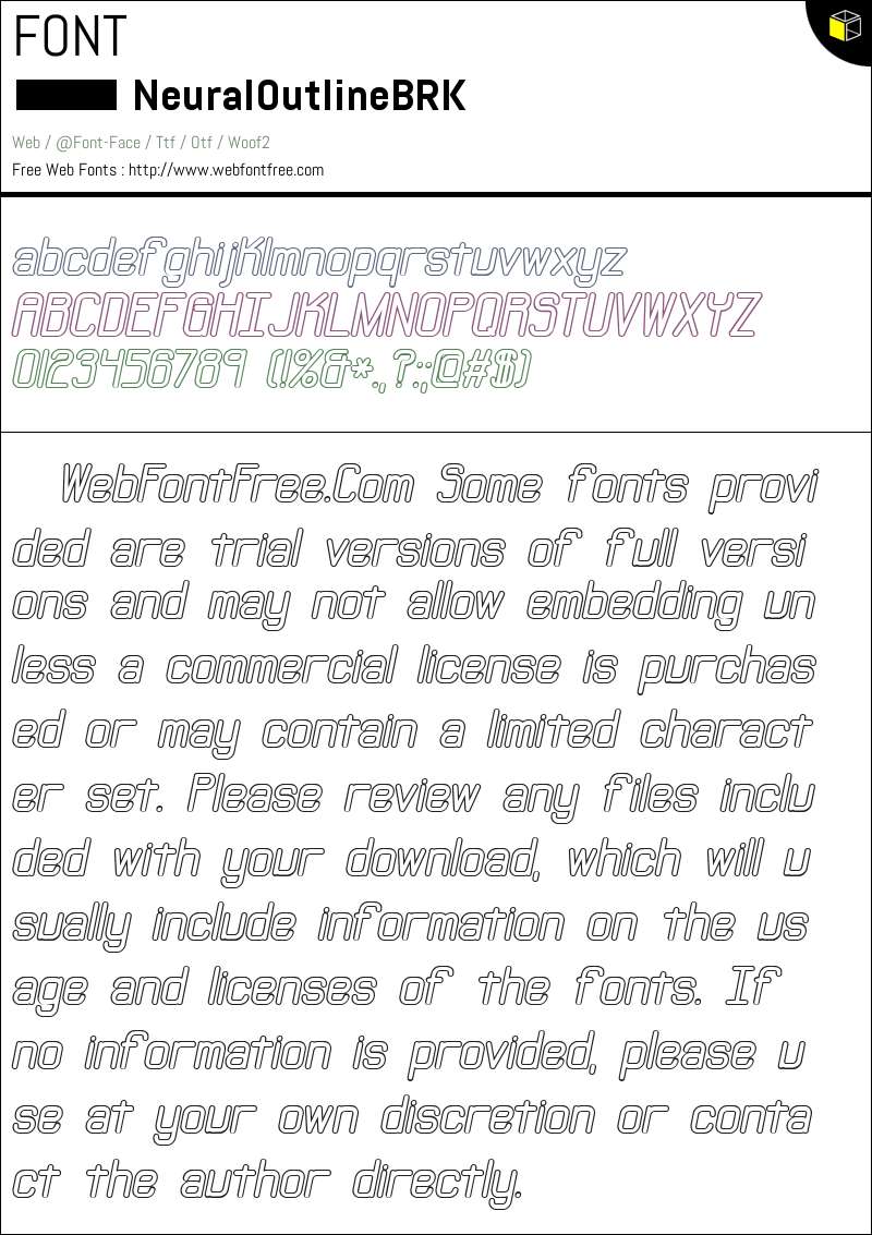 Neural Outline (BRK) Fonts Downloads - WebFontFree.Com