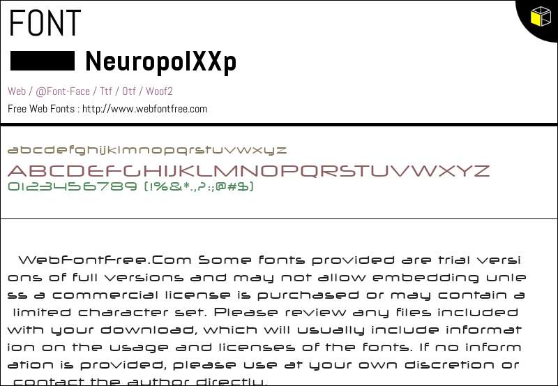 Neuropol X Xp Fonts Downloads - WebFontFree.Com