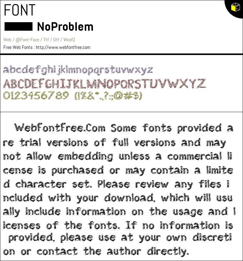 No Problem Fonts Downloads - WebFontFree.Com