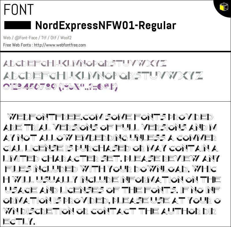 Nord Express NF W01 Regular Fonts Downloads - WebFontFree.Com