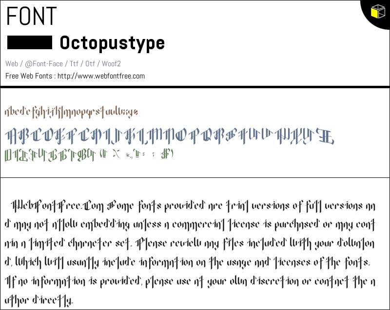 OctopustypeRegular Fonts Downloads - WebFontFree.Com