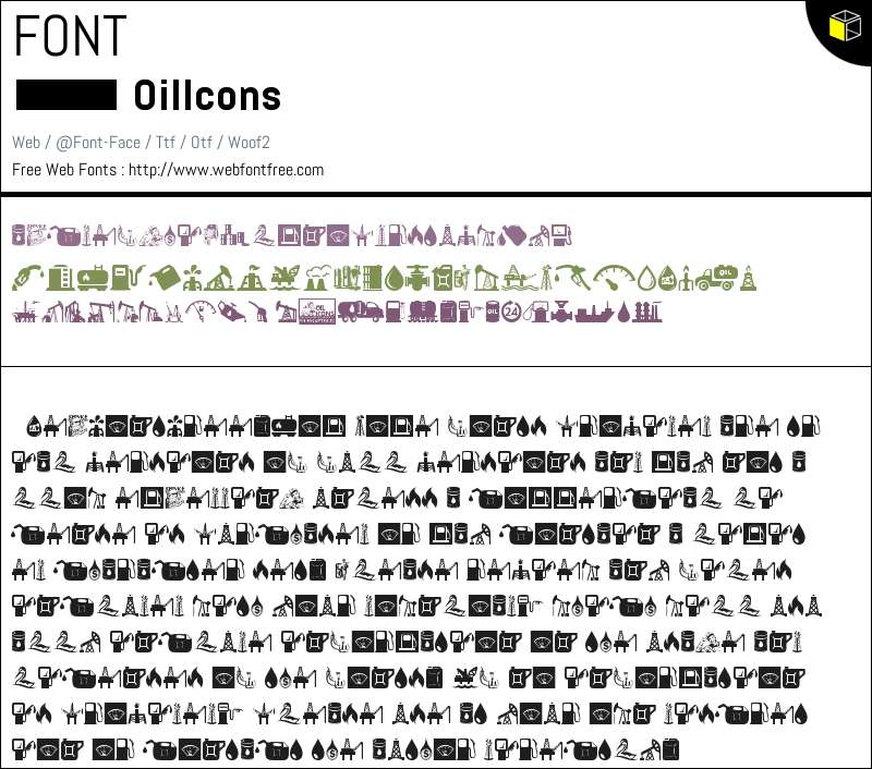 Oil Icons Fonts Downloads - WebFontFree.Com