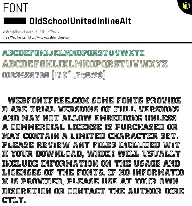 Old School United Inline Alt Fonts Downloads - WebFontFree.Com