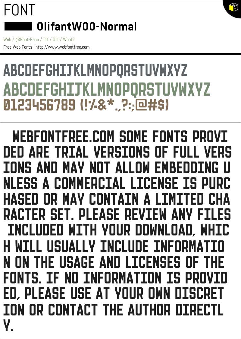 Olifant W00 Normal Fonts Downloads - WebFontFree.Com