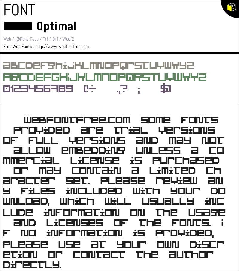 Optimal Font Optimal 字体 下载 - WebFontFree.Com