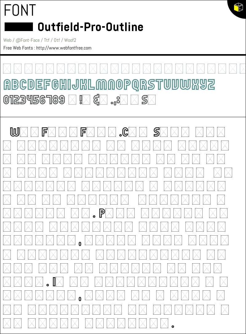Outfield Pro Outline Regular Fonts Downloads - WebFontFree.Com