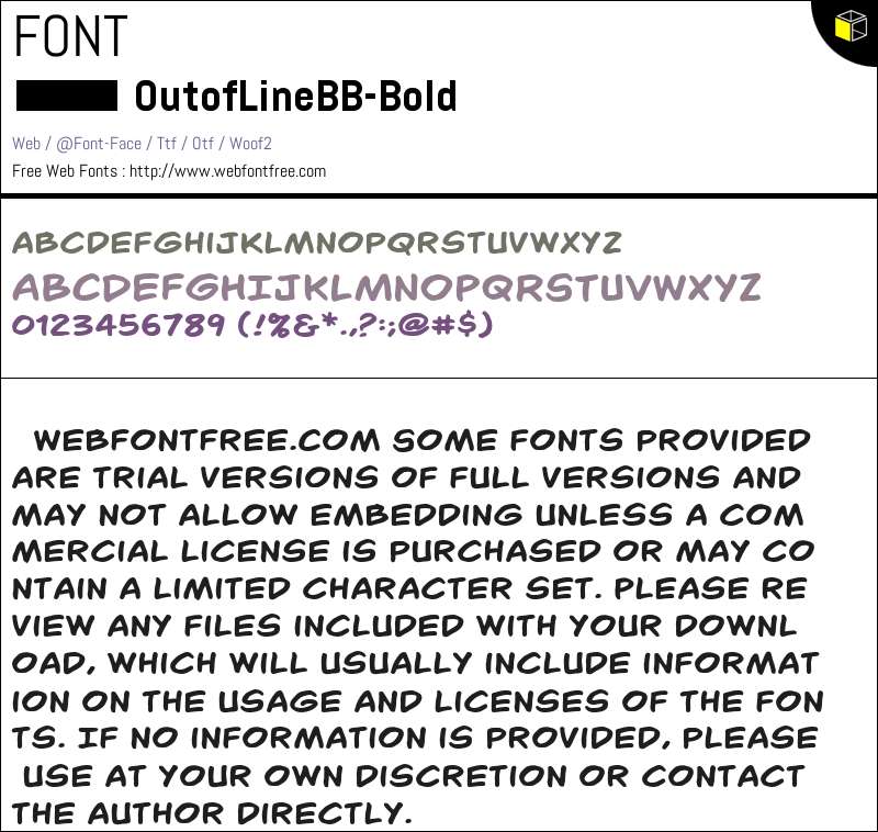 Out of Line BB Bold Fonts Downloads - WebFontFree.Com