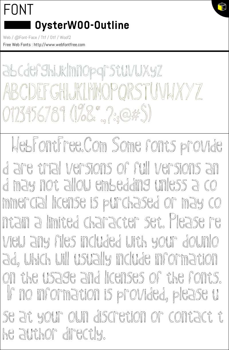 Oyster W00 Outline Fonts Downloads - WebFontFree.Com