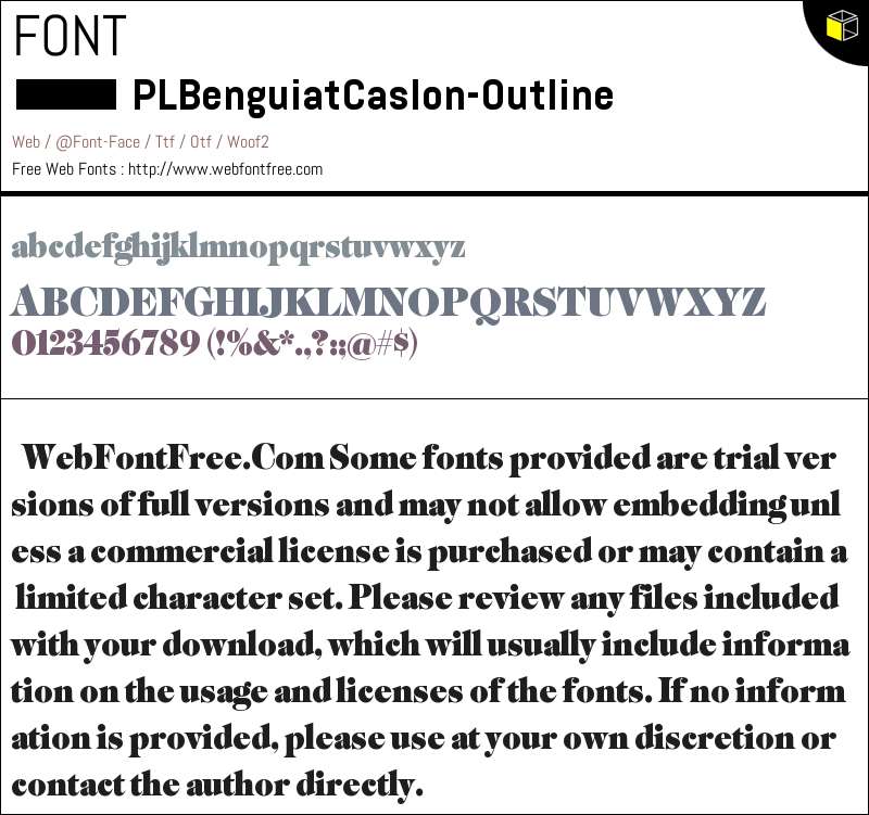 PL Benguiat Caslon Outline Fonts Downloads