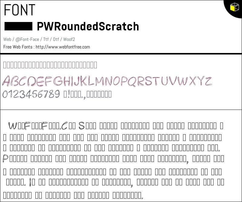 PWRoundedScratch Fonts Downloads - WebFontFree.Com