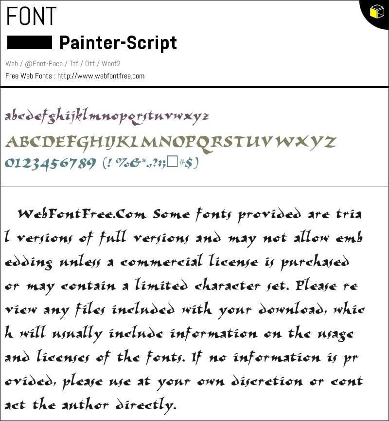 Painter Script Fonts Downloads