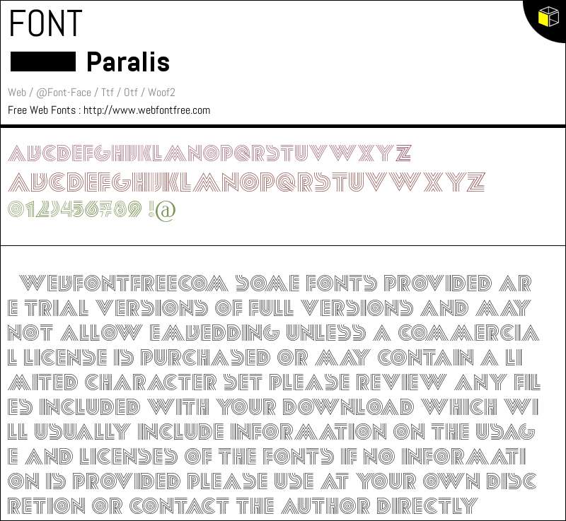 Paralis Fonts Downloads - WebFontFree.Com