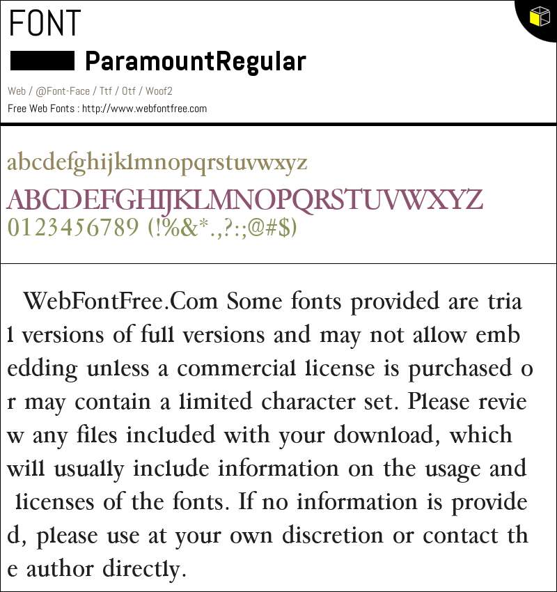 Paramount Regular Fonts Downloads - WebFontFree.Com