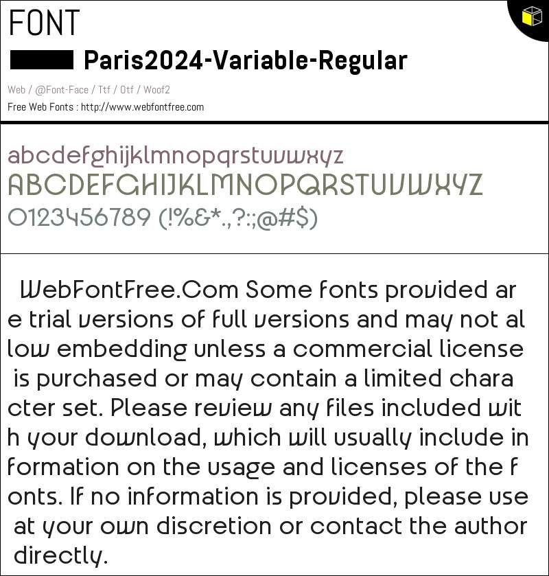 Paris2024Variable Regular Fonts Downloads