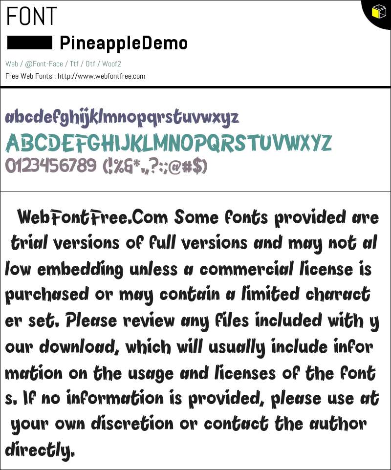 Pineapple Demo Fonts Downloads - WebFontFree.Com