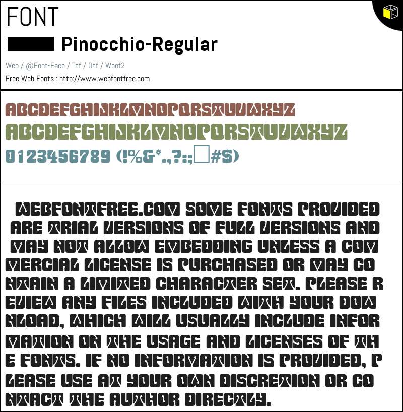 Pinocchio Lettering Pinocchio Regular DB Fuentes Descargar - WebFontFree.Com