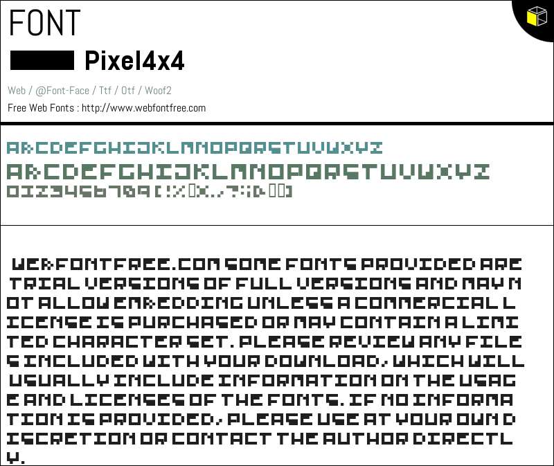 Pixel 4x4 Fonts Downloads Webfontfree