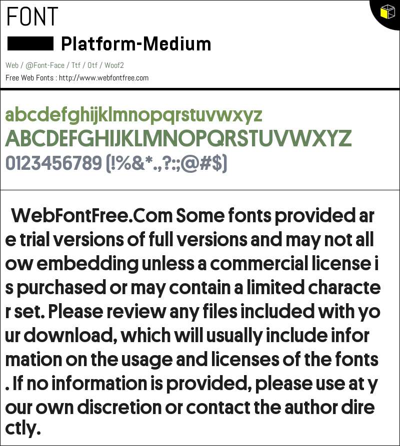 Platform-Medium Fonts Downloads - WebFontFree.Com