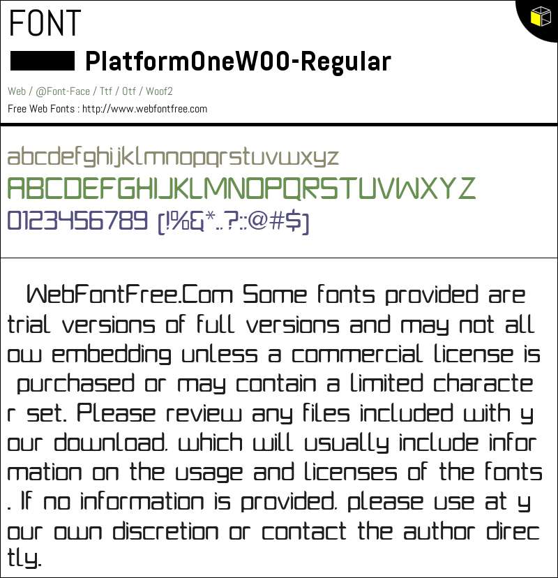 PlatformOne W00 Regular Fonts Downloads - WebFontFree.Com