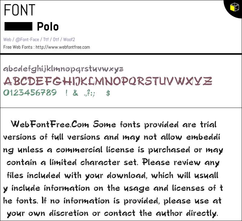 Polo Fonts Downloads - WebFontFree.Com