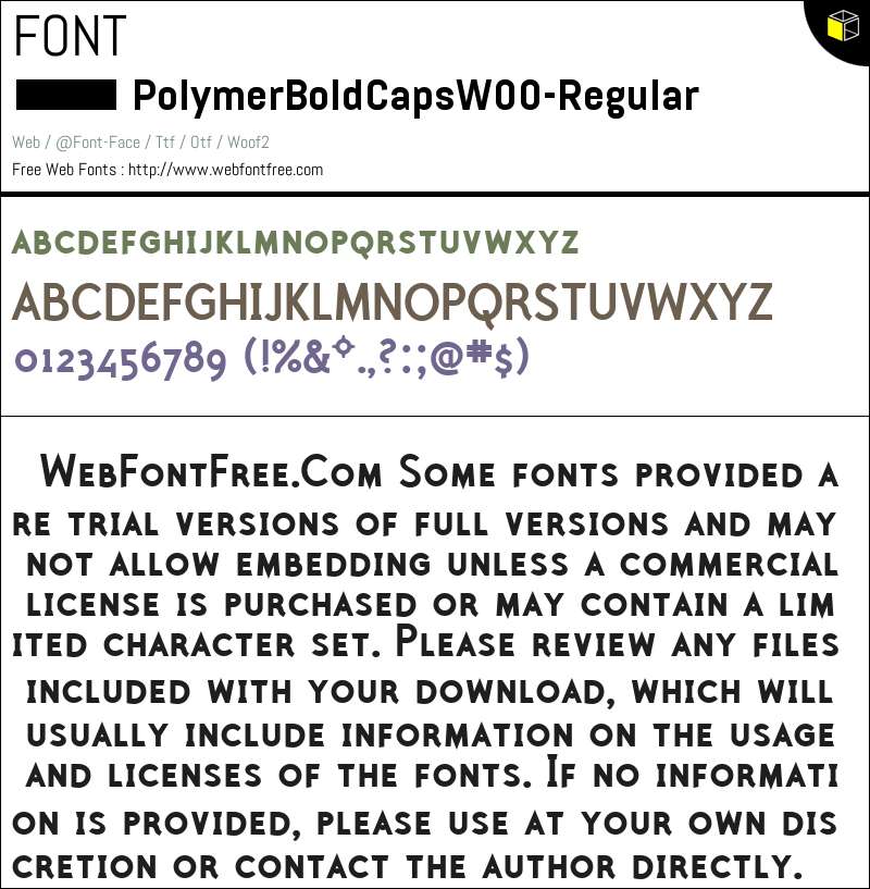 Polymer Font PolymerBold Caps W00 Regular Fonts Downloads - WebFontFree.Com