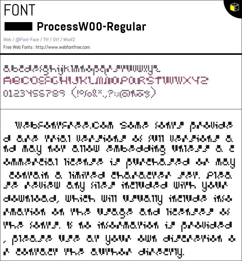 Process W00 Regular Fonts Downloads - WebFontFree.Com