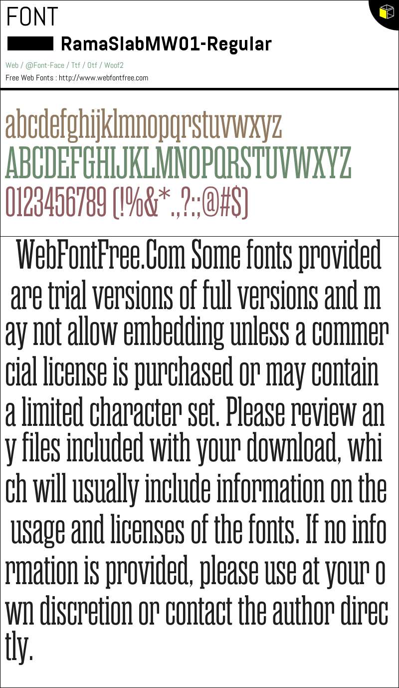 Rama Slab M W01 Regular Fonts Downloads - WebFontFree.Com
