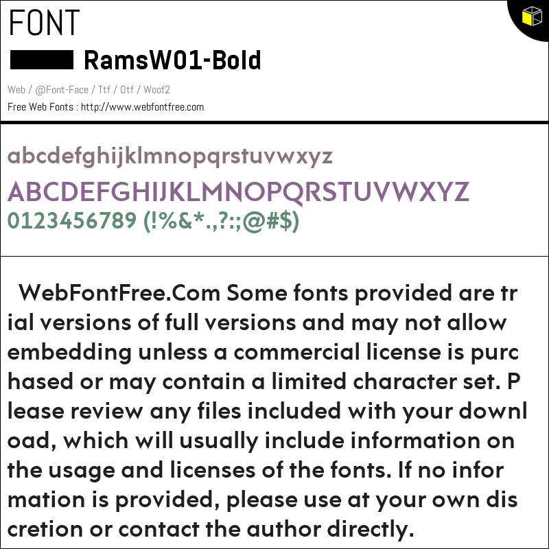 Rams W01 Bold Fuentes Descargar - WebFontFree.Com