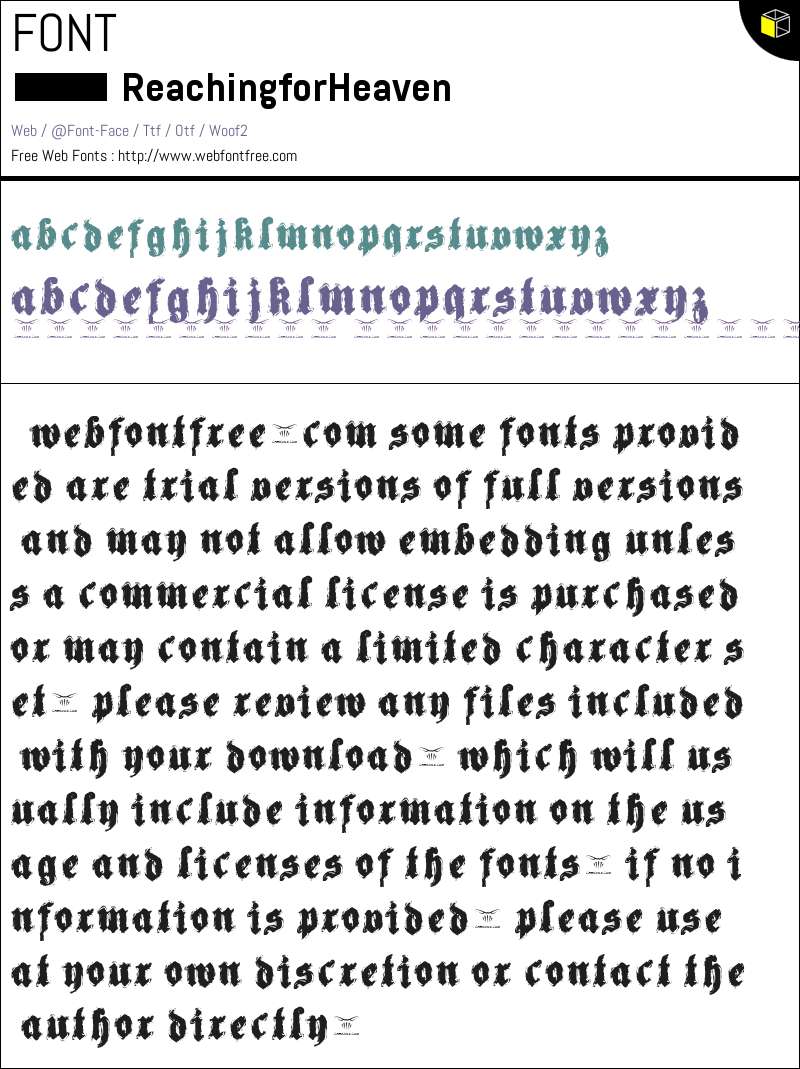 Reaching for Heaven Fonts Downloads - WebFontFree.Com