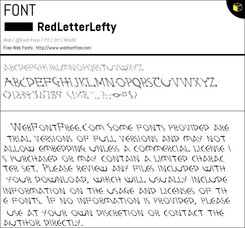Red Letter Lefty Fonts Downloads - WebFontFree.Com