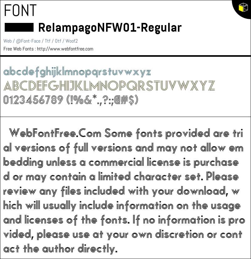 Relampago NF W01 Regular Fonts Downloads - WebFontFree.Com