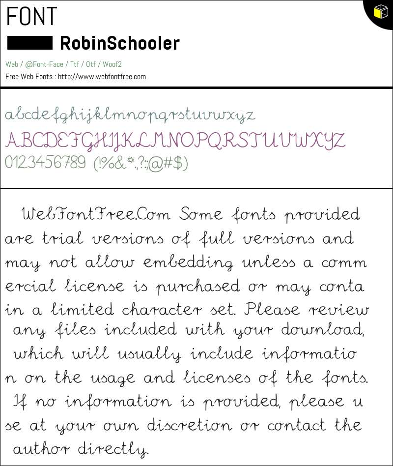 RobinSchooler Fonts Downloads - WebFontFree.Com