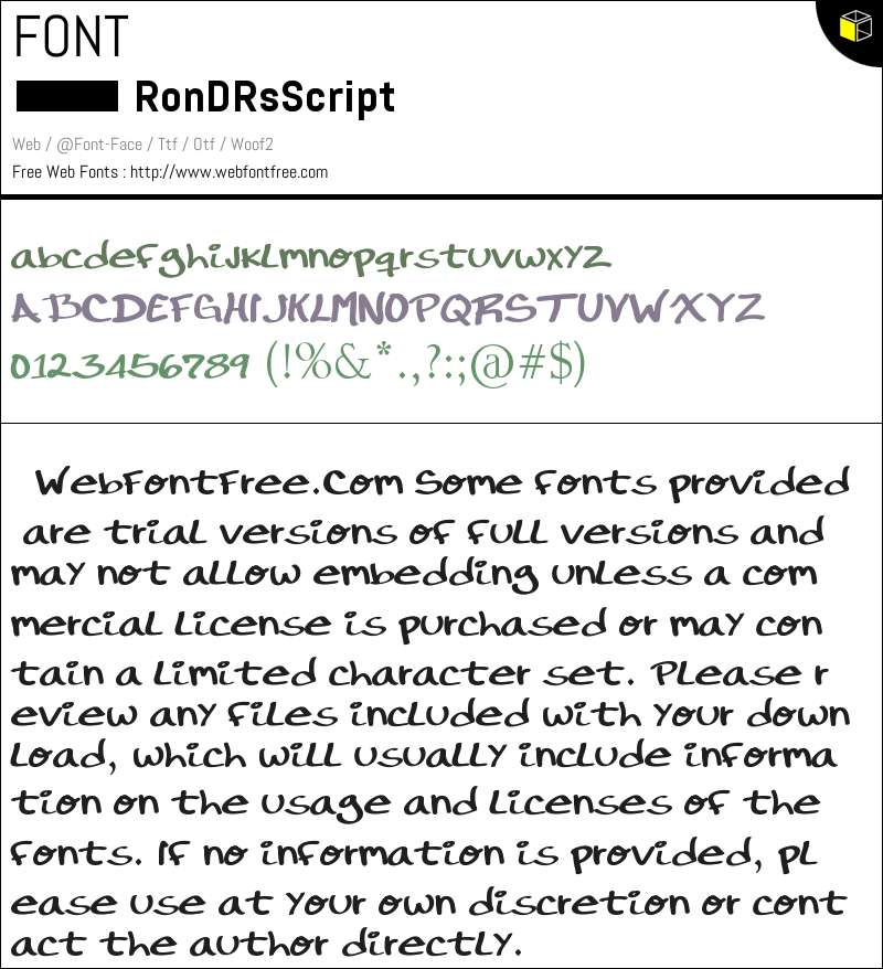 Ron Utility Script RonDRs Script Fuentes Descargar - WebFontFree.Com