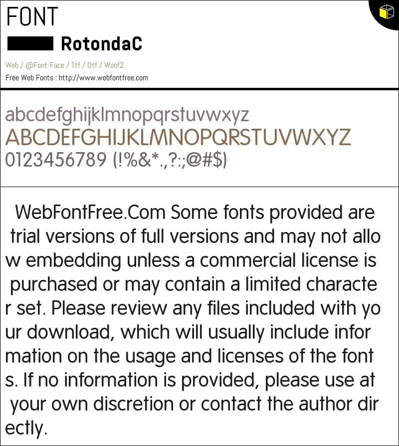 RotondaC 字体 下载 - WebFontFree.Com
