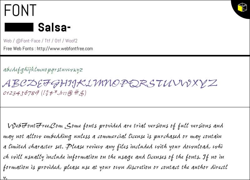 Salsa Lettering Styles Salsa Fonts Downloads - WebFontFree.Com