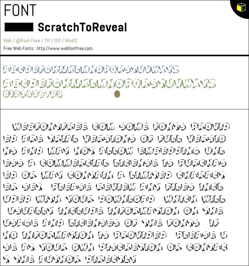 Scratch To Reveal Fonts Downloads - WebFontFree.Com