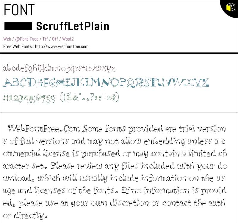 Scruff Let Scruff LET Plain:1.0 Fonts Downloads - WebFontFree.Com