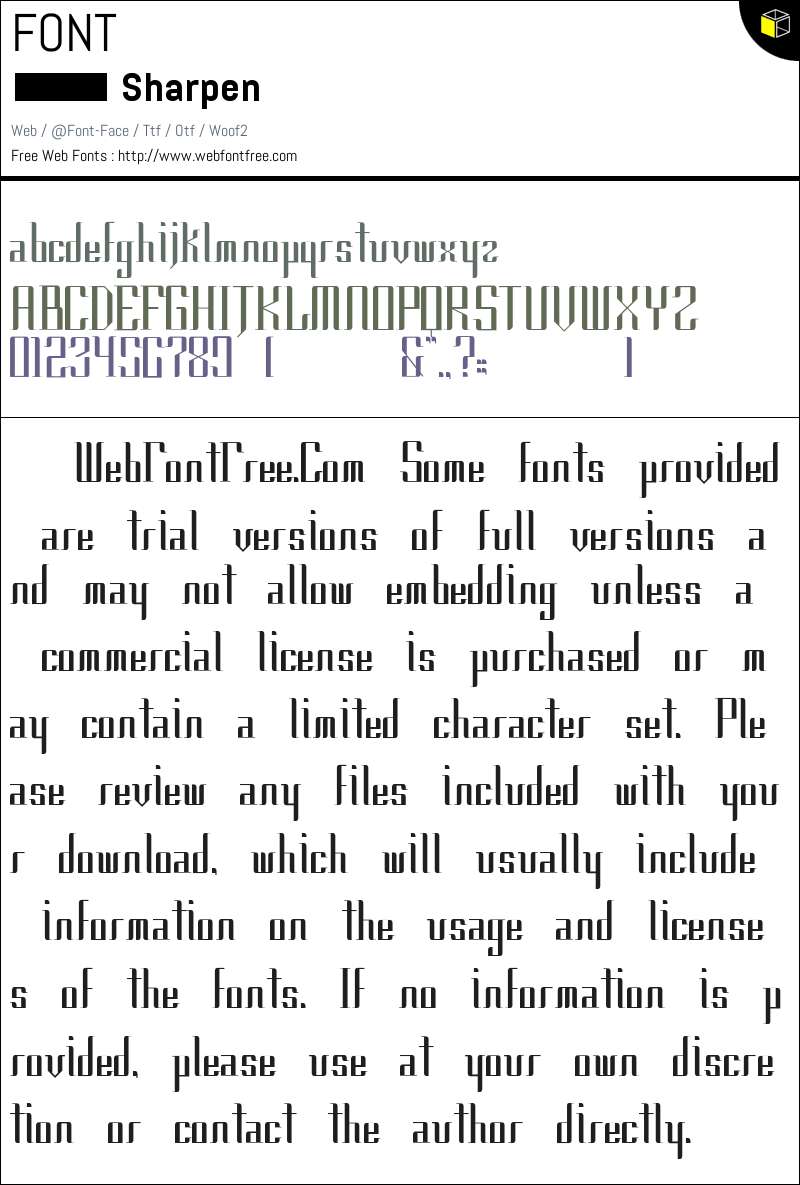 Sharpen Fonts Downloads - WebFontFree.Com