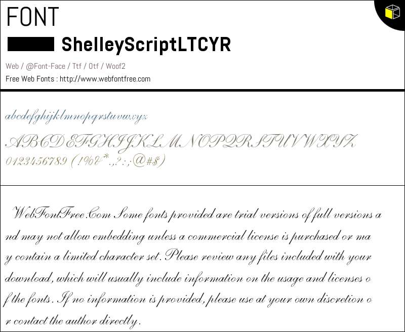 Shelley Script LT CYR W05 Rg 字体 下载 - WebFontFree.Com