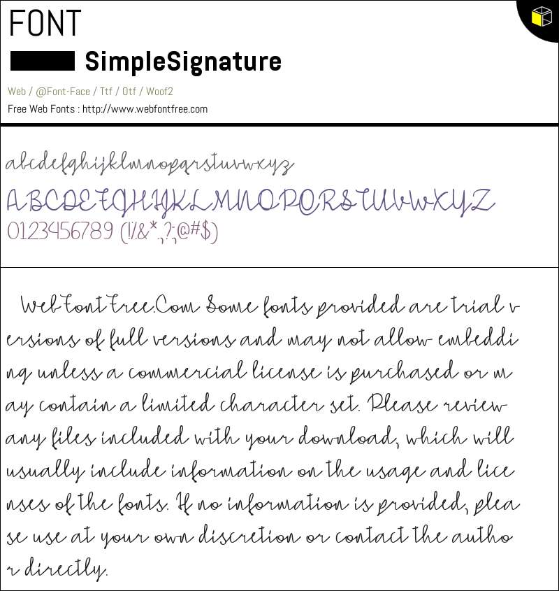 Download Simple Signature Simple Signature Fonts Downloads - WebFontFree.Com