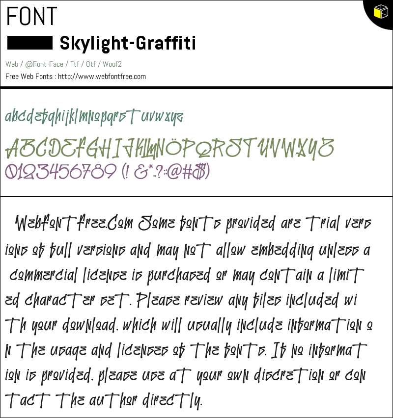 Skylight-Graffiti Fonts Downloads - WebFontFree.Com