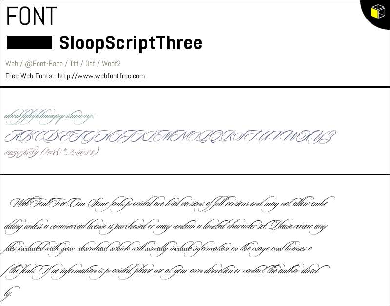 Sloop ScriptThree Fonts Downloads - WebFontFree.Com