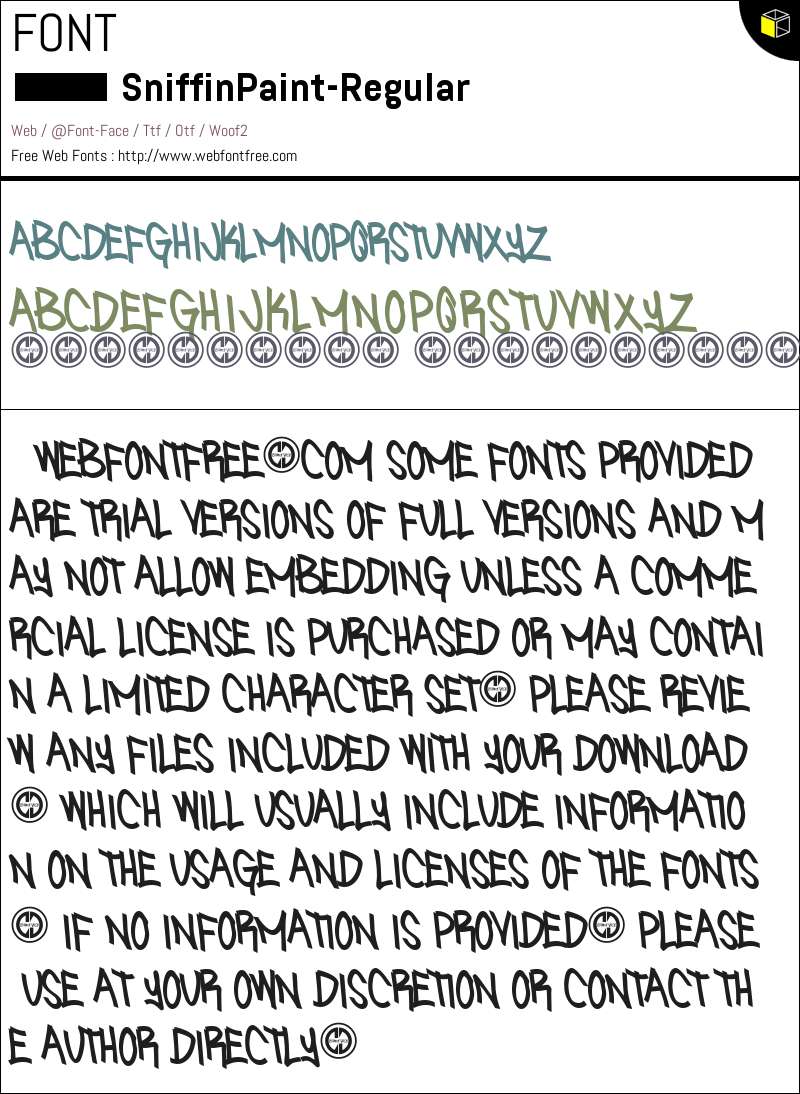 Sniffin Ink Sniffin Paint Regular Fonts Downloads - WebFontFree.Com