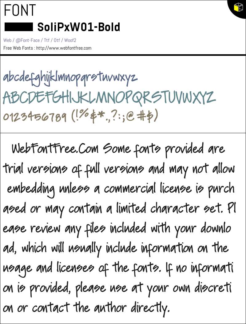 Soli Px W01 Bold Fonts Downloads - WebFontFree.Com