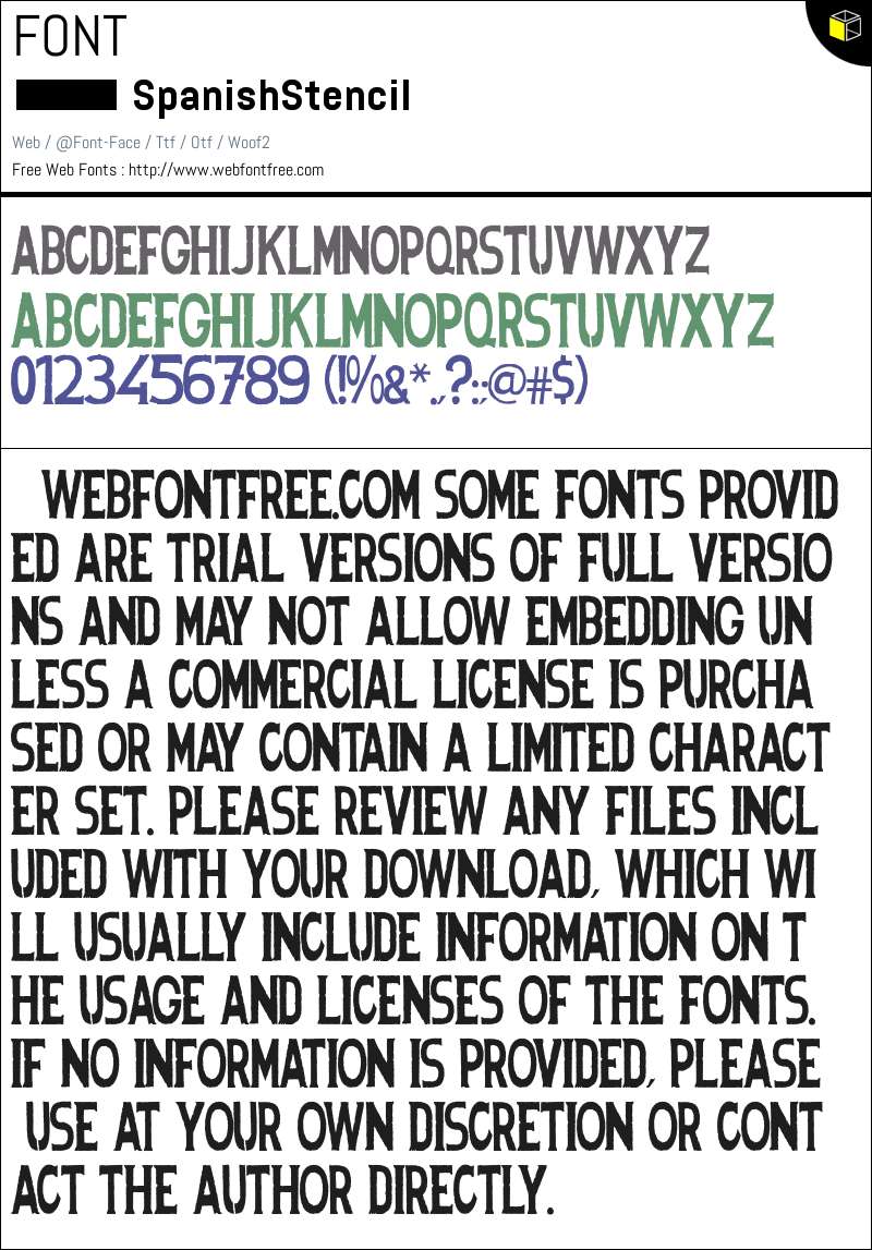 Spanish Stencil Fonts Downloads